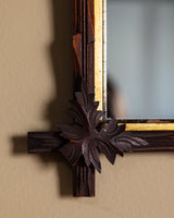 Black Forest Twig Mirror with Carved Leaf Corners, Germany, 19th Century - Lone Fox