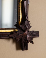 Black Forest Twig Mirror with Carved Leaf Corners, Germany, 19th Century - Lone Fox