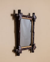 Black Forest Twig Mirror with Ivy Leaf Corners, Germany, 19th Century - Lone Fox