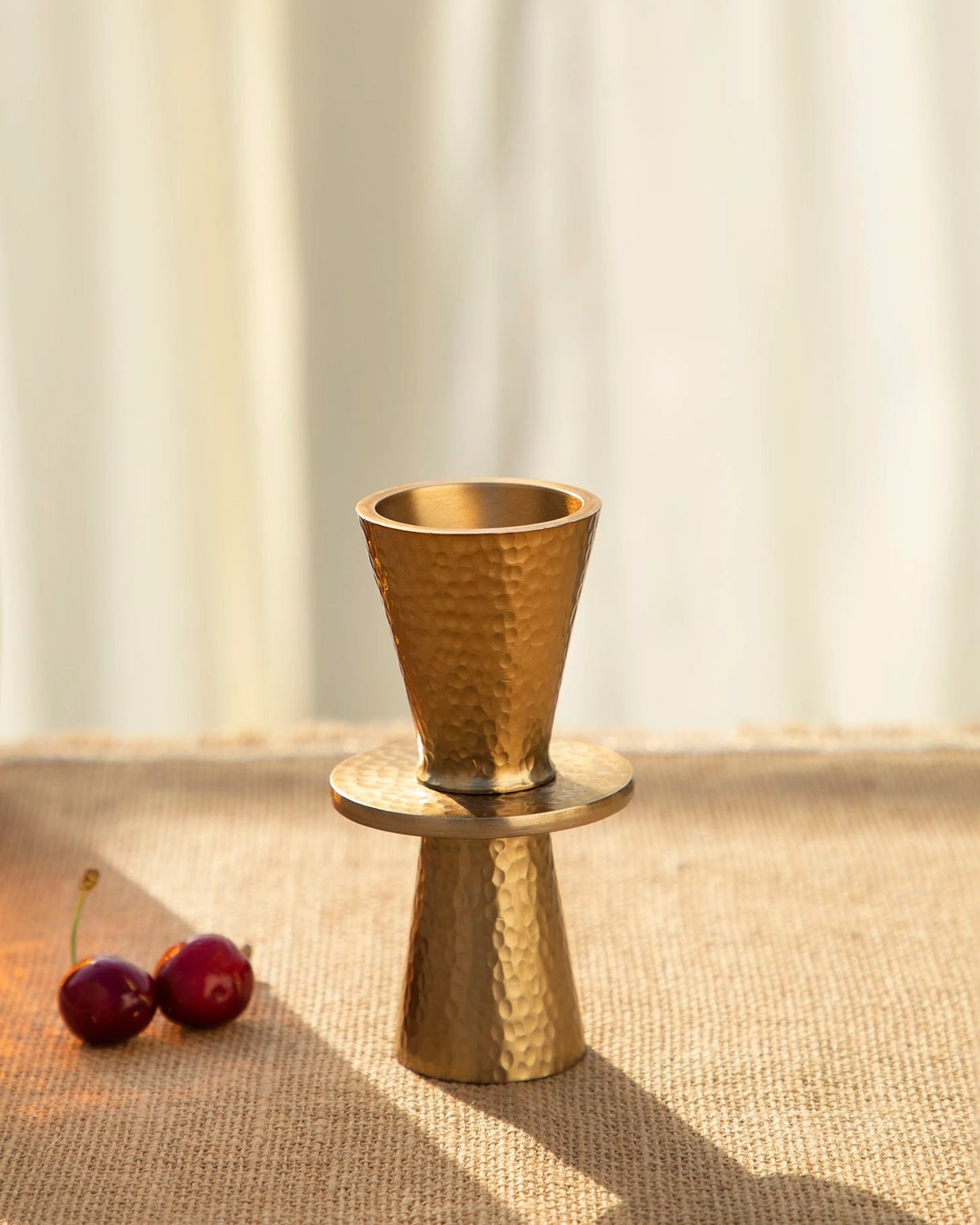 Brass Pebbled Jigger – Lone Fox