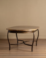 Bronzed Iron & Parchment Dining Table, France, 1980's - Lone Fox
