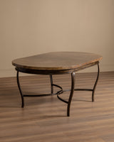 Bronzed Iron & Parchment Dining Table, France, 1980's - Lone Fox