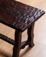 Brutalist Gouged Wood Side Table, France, 1950's - Lone Fox