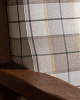Brutalist Oak Armchairs in New Hampshire Plaid, Netherlands, 1970's (2 available) - Lone Fox