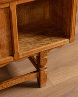 Brutalist Oak Executive Desk w/ Wavy Apron by Henry Kjaernulf, Denmark, 1960s - Lone Fox