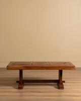 Brutalist Oak & Tile Coffee Table, Signed R. Blanchard, French, 1960s - Lone Fox
