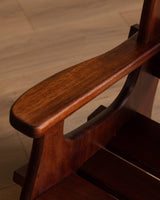 Brutalist Solid Mahogany Armchairs, Belgium, 1960's (2 Available) - Lone Fox