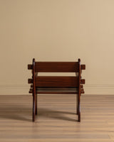 Brutalist Solid Mahogany Armchairs, Belgium, 1960's (2 Available) - Lone Fox