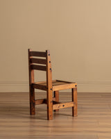 Brutalist Solid Wood Slatted Dining Chair, France, 20th Century (2 Available) - Lone Fox