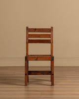 Brutalist Solid Wood Slatted Dining Chair, France, 20th Century (2 Available) - Lone Fox