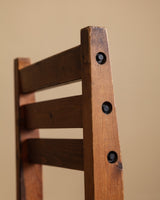 Brutalist Solid Wood Slatted Dining Chair, France, 20th Century (2 Available) - Lone Fox