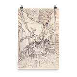 "Cafe Terrace at Night" Art Print - Lone Fox