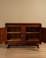 Carved Geometric Oak Sideboard Manner of Charles Dudouyt, France, 1940's - Lone Fox