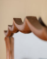 Carved Wood Scalloped Top Mirror, Italy, 1960s - Lone Fox