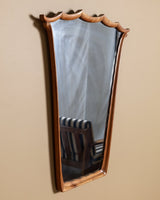 Carved Wood Scalloped Top Mirror, Italy, 1960s - Lone Fox