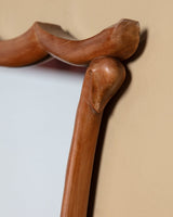 Carved Wood Scalloped Top Mirror, Italy, 1960s - Lone Fox