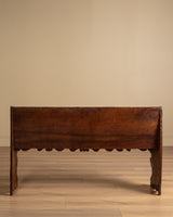 Carved Wood Scroll-Arm Bench, Belgium, Late 19th Century - Lone Fox