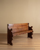 Carved Wood Scroll-Arm Bench, Belgium, Late 19th Century - Lone Fox