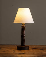 Carved Wood Table Lamp by Charles Dudouyt, France, 1940's - Lone Fox