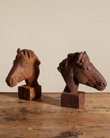 Cast Iron Horse Head Statue w/ Rust Patina - Lone Fox