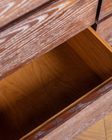 Cerused Dark Oak Six-Drawer Dresser, France, 1950's - Lone Fox