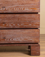 Cerused Dark Oak Six-Drawer Dresser, France, 1950's - Lone Fox