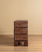 Cerused Dark Oak Six-Drawer Dresser, France, 1950's - Lone Fox