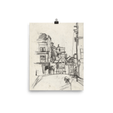 "City Sketch in Pencil" Art Print - Lone Fox