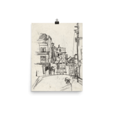 "City Sketch in Pencil" Art Print - Lone Fox