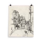 "City Sketch in Pencil" Art Print - Lone Fox