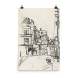 "City Sketch in Pencil" Art Print - Lone Fox