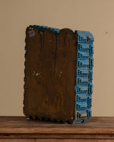 Cobalt Painted Tramp Art Wall Cabinet, American, 1900's - Lone Fox