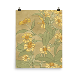 "Daisies with Orange Center and Yellow Petals" Art Print - Lone Fox