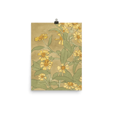 "Daisies with Orange Center and Yellow Petals" Art Print - Lone Fox