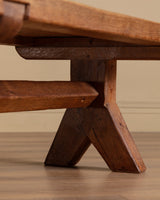 De Puydt Brutalist Oak Coffee Table, Belgium, 1970s - Lone Fox