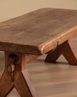 De Puydt Brutalist Oak Coffee Table, Belgium, 1970s - Lone Fox