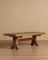 De Puydt Brutalist Oak Coffee Table, Belgium, 1970s - Lone Fox