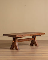 De Puydt Brutalist Oak Coffee Table, Belgium, 1970s - Lone Fox