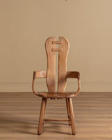 De Puydt Brutalist Oak Dining Chairs, Belgium, 1970s (Set of 6) - Lone Fox