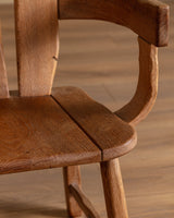 De Puydt Brutalist Oak Dining Chairs, Belgium, 1970s (Set of 6) - Lone Fox