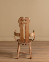 De Puydt Brutalist Oak Dining Chairs, Belgium, 1970s (Set of 6) - Lone Fox