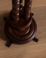 Dutch Art Deco Turned Oak Pedestal Plant Stand, Netherlands, 1930s - Lone Fox