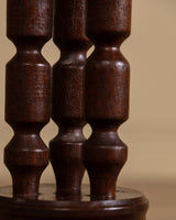 Dutch Art Deco Turned Oak Pedestal Plant Stand, Netherlands, 1930s - Lone Fox