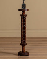 Dutch Art Deco Turned Oak Pedestal Plant Stand, Netherlands, 1930s - Lone Fox