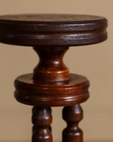 Dutch Art Deco Turned Oak Pedestal Plant Stand, Netherlands, 1930s - Lone Fox