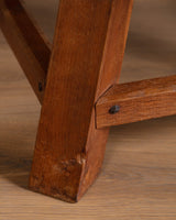 Dutch Brutalist Copper & Oak Coffee Table, Netherlands, 1970s - Lone Fox