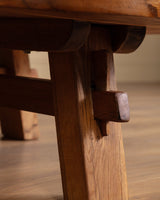 Dutch Brutalist Oak Mortise & Tenon Coffee Table, Netherlands, 1970s - Lone Fox