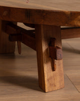 Dutch Brutalist Oak Mortise & Tenon Coffee Table, Netherlands, 1970s - Lone Fox