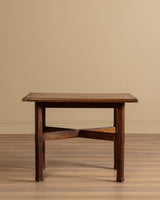 Dutch Oak Cross Base Accent Table, 1950's - Lone Fox