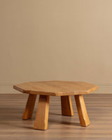 Dutch Oak Octagonal Coffee Table, 1970's - Lone Fox